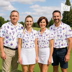 Custom Purple Cactus 's Golf Polo Shirt - Personalized Desert Pattern Performance Golf Jersey