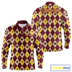 Turkey Golf Shirt, Thanksgiving Argyle Golf Top, Custom Name Golf Shirt