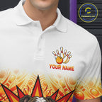 Custom Name Bulldog Bowling Polo Shirt, Funny Dog Apparel, Personalized Team Bowling Shirt