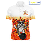 Custom Name Bulldog Bowling Polo Shirt, Funny Dog Apparel, Personalized Team Bowling Shirt