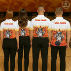 Custom Name Bulldog Bowling Polo Shirt, Funny Dog Apparel, Personalized Team Bowling Shirt