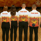 Custom Name Chicken Bowling Polo Shirt, Funny Chicken Apparel, Personalized Team Bowling Shirt