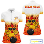 Custom Name Chicken Bowling Polo Shirt, Funny Chicken Apparel, Personalized Team Bowling Shirt
