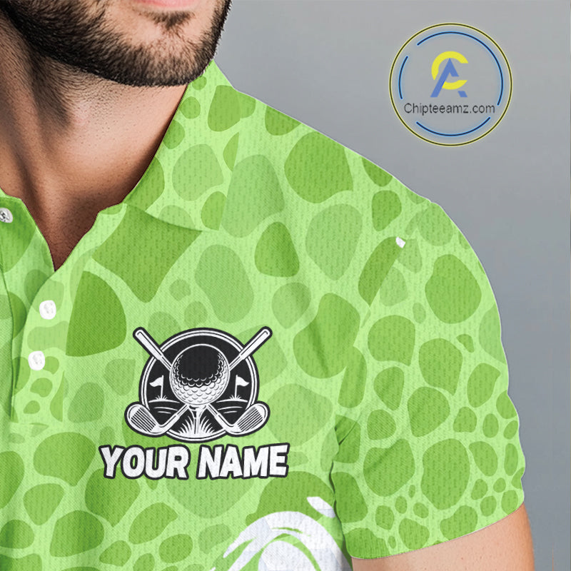 Personalized Funny Alligator Golf Polo Shirt, Custom Name & Team All Over Print Golf Shirt