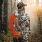 Deer Hunting Orange Camo 3D Winter Forest Full Printing Custom Name Shirts Hunting Gifts