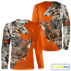 Deer Hunting Orange Camo 3D Winter Forest Full Printing Custom Name Shirts Hunting Gifts
