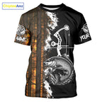's Carp Fishing Shirts Short Sleeve Performance Shirt, Custom Forest Orange Camo Shirt