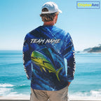 Custom Mahi Mahi Fishing Jersey, Personalized Long Sleeve Performance Fishing Shirt