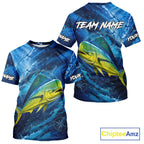 Custom Mahi Mahi Fishing Jersey, Personalized Short Sleeve Performance Fishing Shirt