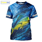 Custom Mahi Mahi Fishing Jersey, Personalized Short Sleeve Performance Fishing Shirt