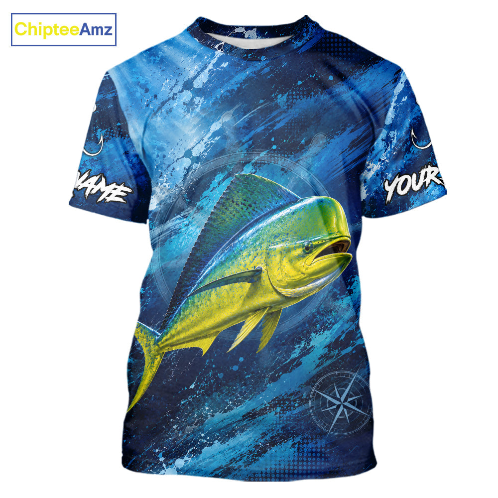 Custom Mahi Mahi Fishing Jersey, Personalized Short Sleeve Performance Fishing Shirt