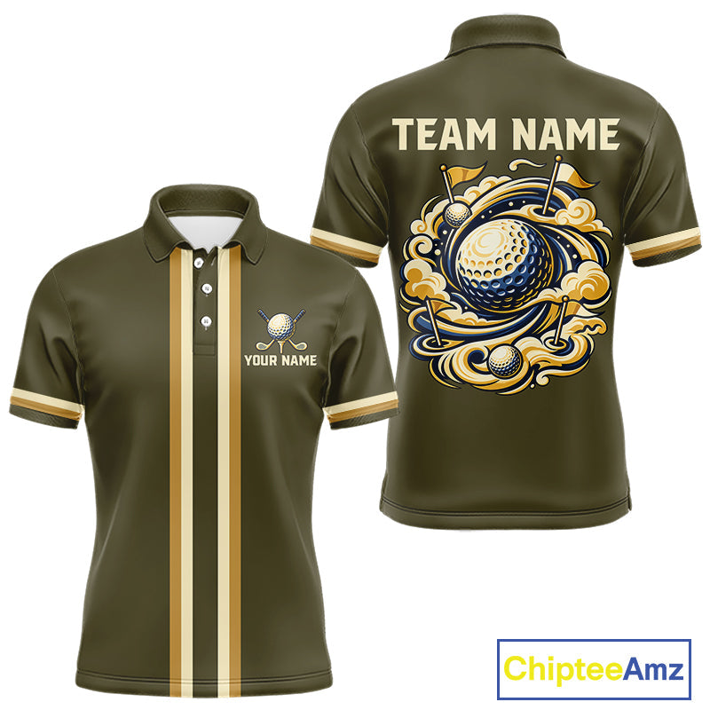 Personalized Golf Polo Shirt Retro Design Custom Name Team Golf Shirt, Golfing Gift