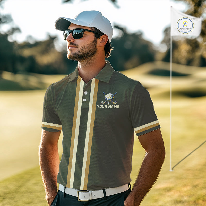 Personalized Golf Polo Shirt Retro Design Custom Name Team Golf Shirt, Golfing Gift