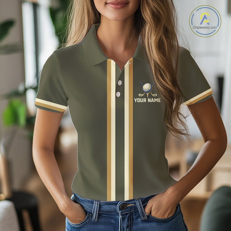 Personalized Golf Polo Shirt Retro Design Custom Name Team Golf Shirt, Golfing Gift