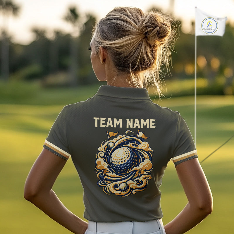 Personalized Golf Polo Shirt Retro Design Custom Name Team Golf Shirt, Golfing Gift