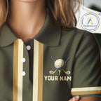Personalized Golf Polo Shirt Retro Design Custom Name Team Golf Shirt, Golfing Gift