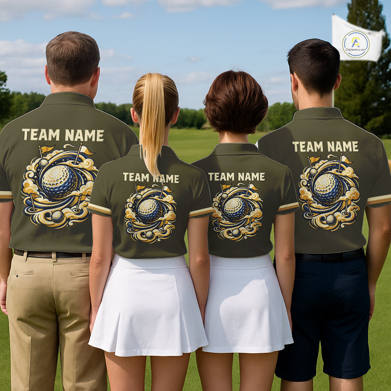 Personalized Golf Polo Shirt Retro Design Custom Name Team Golf Shirt, Golfing Gift