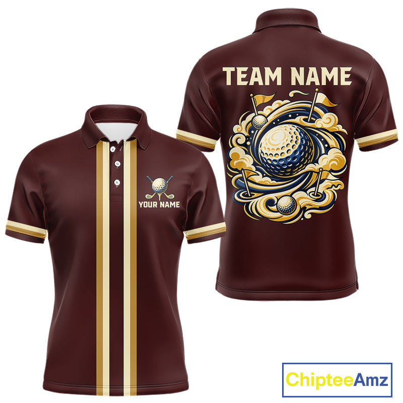 Personalized Golf Polo Shirt Retro Design Custom Name Team Golf Shirt, Golfing Gift