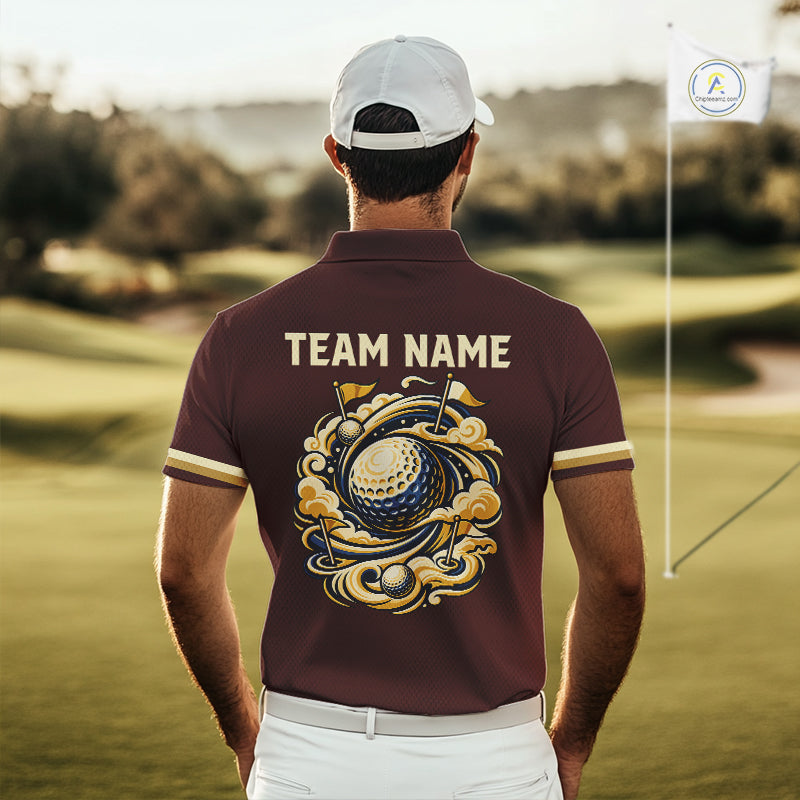 Personalized Golf Polo Shirt Retro Design Custom Name Team Golf Shirt, Golfing Gift