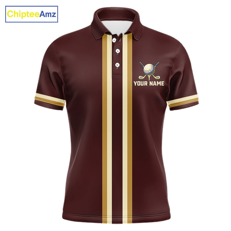 Personalized Golf Polo Shirt Retro Design Custom Name Team Golf Shirt, Golfing Gift