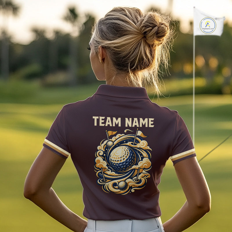 Personalized Golf Polo Shirt Retro Design Custom Name Team Golf Shirt, Golfing Gift