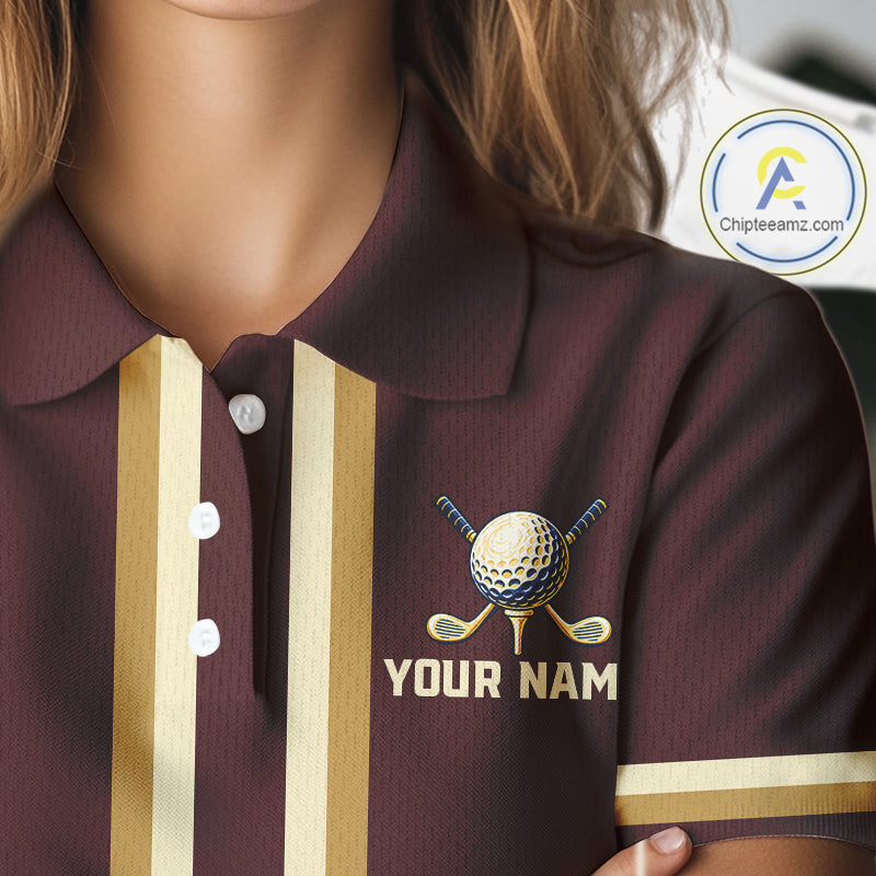Personalized Golf Polo Shirt Retro Design Custom Name Team Golf Shirt, Golfing Gift