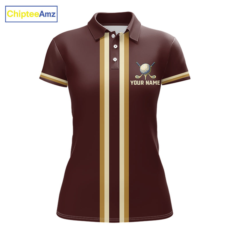 Personalized Golf Polo Shirt Retro Design Custom Name Team Golf Shirt, Golfing Gift