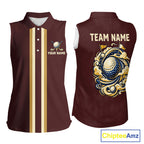 Personalized Sleeveless Golf Polo Shirt Retro Design Custom Name Team Golf Shirt, Golfing Gift