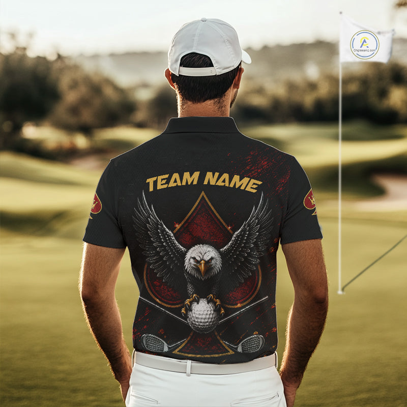 Eagle Golf Polo Shirt Personalized Golf Shirt Custom Name Team Golf Outfit Spade Design