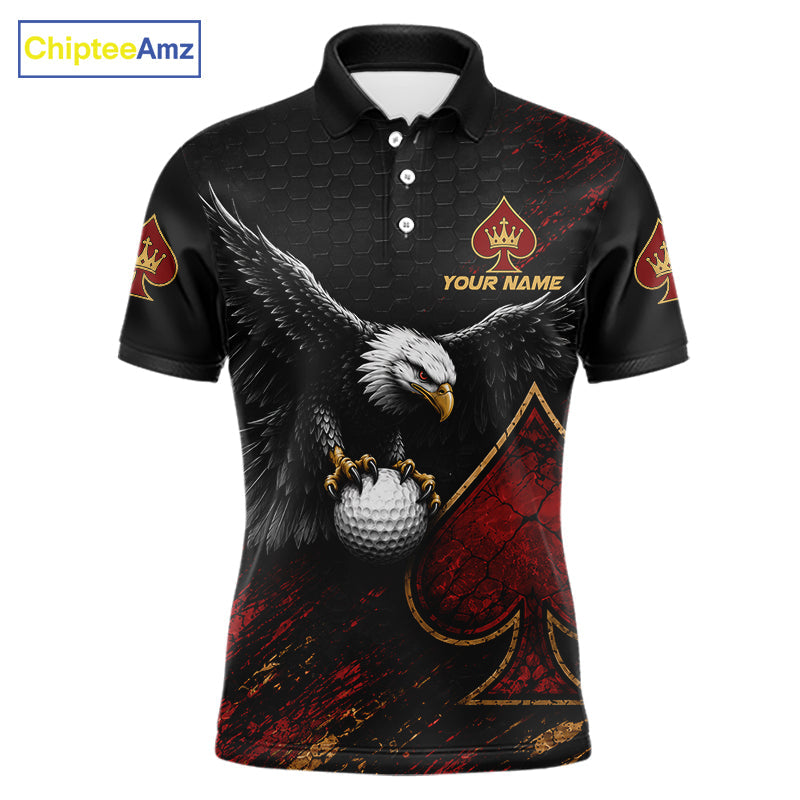Eagle Golf Polo Shirt Personalized Golf Shirt Custom Name Team Golf Outfit Spade Design