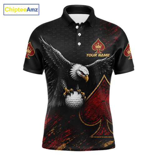 Eagle Golf Polo Shirt Personalized Golf Shirt Custom Name Team Golf Outfit Spade Design