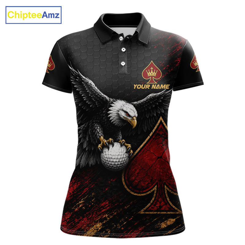 Eagle Golf Polo Shirt Personalized Golf Shirt Custom Name Team Golf Outfit Spade Design