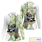 Funny Tropical Bamboo Panda Bear Apparel, Custom Name Performance Golf Jersey