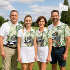 Funny Tropical Bamboo Panda Bear Apparel, Custom Name Performance Golf Jersey