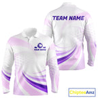 Personalized Purple Swirl Golf Polo - 's Team Name Performance Jersey