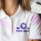 Personalized Purple Swirl Golf Polo - 's Team Name Performance Jersey