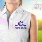 Personalized Purple Swirl Golf Polo - 's Sleeveless Team Name Performance Jersey