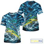 Custom Mahi Mahi Fishing Jersey With Name, Dorado Short Sleeve Tournament Shirt