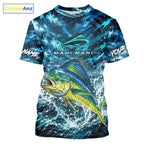 Custom Mahi Mahi Fishing Jersey With Name, Dorado Short Sleeve Tournament Shirt