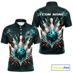 Personalized Geometric Crystal Tournament Polo Team Bowling Shirt, Bowling Shirt