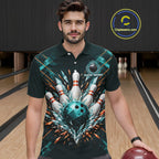 Personalized Geometric Crystal Tournament Polo Team Bowling Shirt, Bowling Shirt