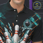 Personalized Geometric Crystal Tournament Polo Team Bowling Shirt, Bowling Shirt