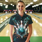 Personalized Geometric Crystal Tournament Polo Team Bowling Shirt, Bowling Shirt