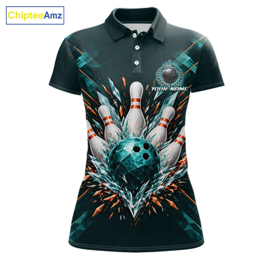 Personalized Geometric Crystal Tournament Polo Team Bowling Shirt, Bowling Shirt