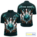 Personalized Geometric Crystal Tournament Polo Team Bowling Shirt, Bowling Shirt