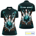 Personalized Geometric Crystal Tournament Polo Team Bowling Shirt, Bowling Shirt
