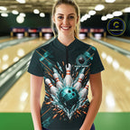 Personalized Geometric Crystal Tournament Polo Team Bowling Shirt, Bowling Shirt