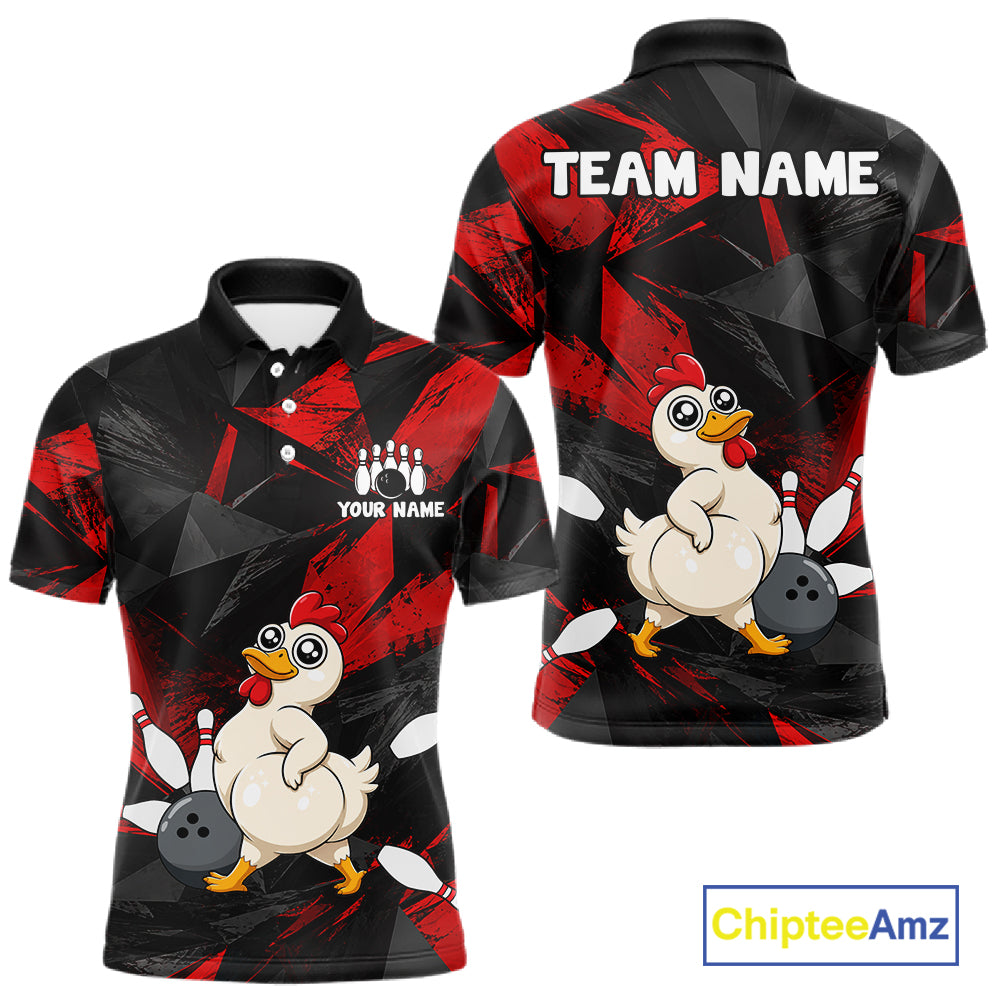Chicken Bowling Shirt Custom Team Name Funny Bowling League Shirt