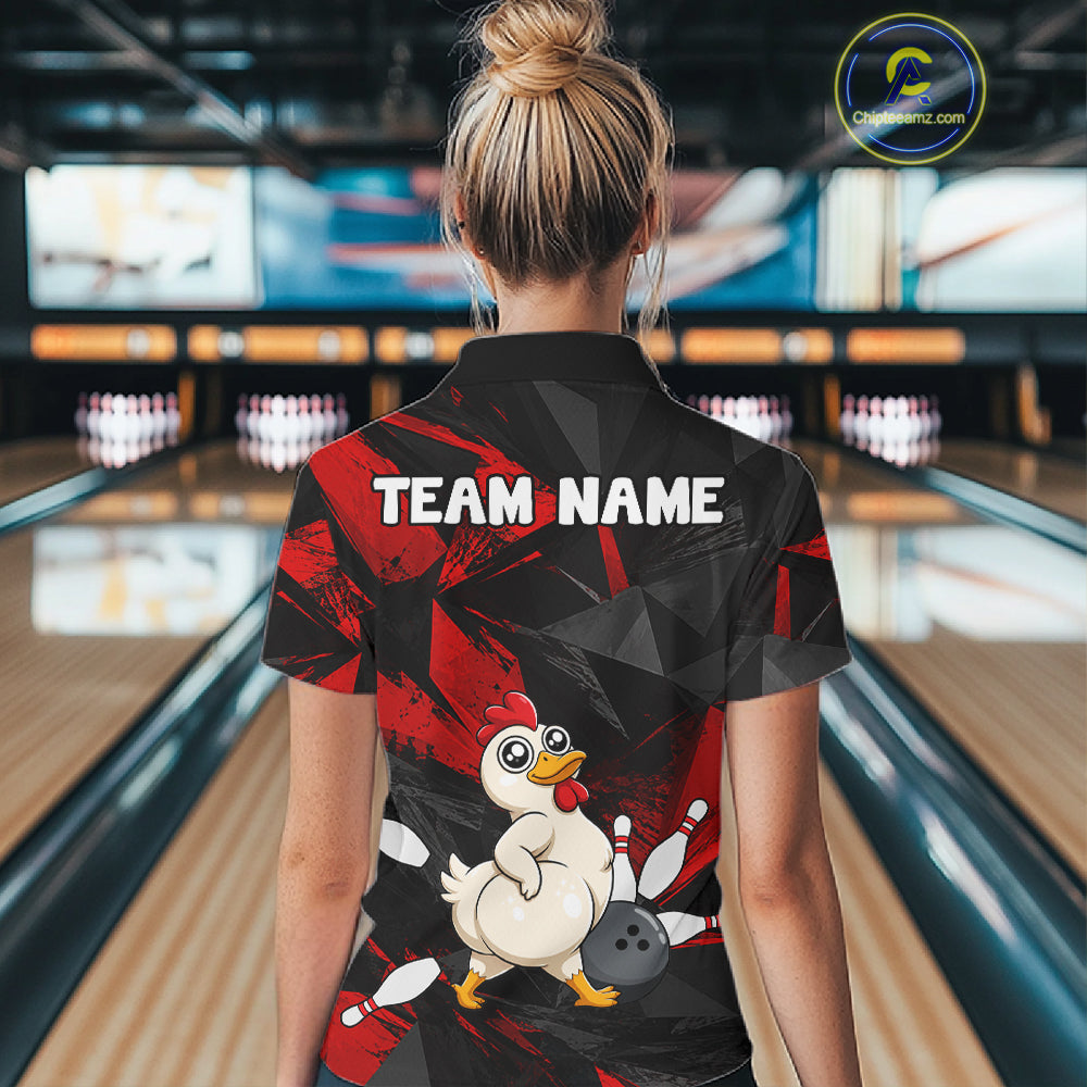 Chicken Bowling Shirt Custom Team Name Funny Bowling League Shirt
