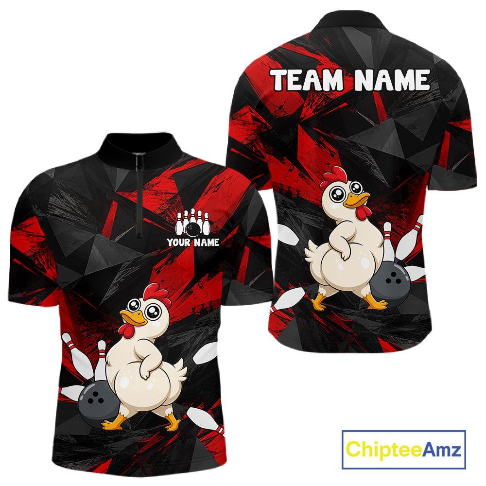 Chicken Bowling Shirt Custom Team Name Funny Bowling League Shirt